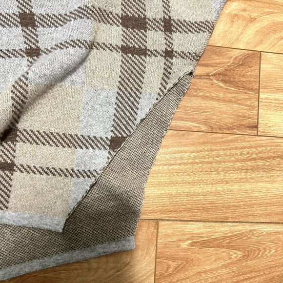 Note Di Anita Merino Wool Cashmere Poncho Sweater One Size Plaid Cape Dolman - Picture 4 of 5